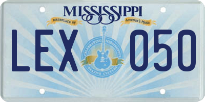 MS license plate LEX050