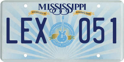 MS license plate LEX051