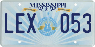 MS license plate LEX053