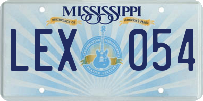 MS license plate LEX054