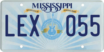 MS license plate LEX055