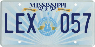 MS license plate LEX057