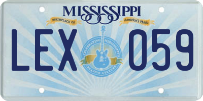 MS license plate LEX059