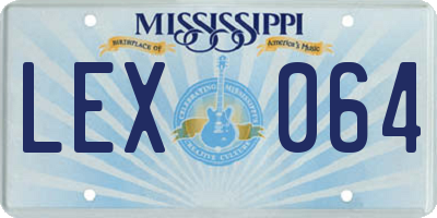 MS license plate LEX064