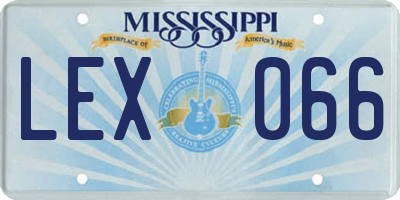 MS license plate LEX066