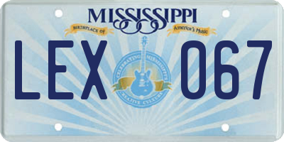 MS license plate LEX067