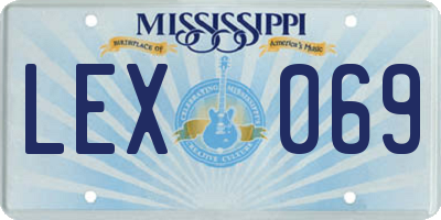 MS license plate LEX069
