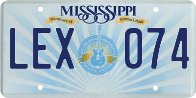 MS license plate LEX074