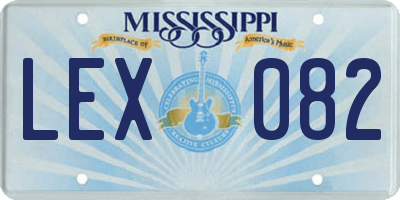 MS license plate LEX082
