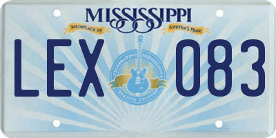 MS license plate LEX083