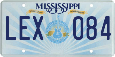 MS license plate LEX084