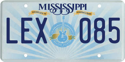 MS license plate LEX085