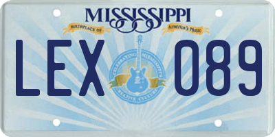 MS license plate LEX089