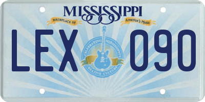 MS license plate LEX090