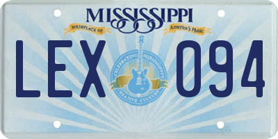 MS license plate LEX094