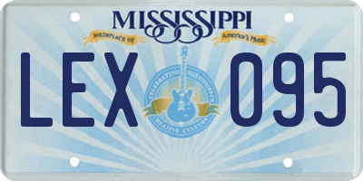 MS license plate LEX095