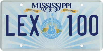 MS license plate LEX100
