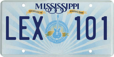 MS license plate LEX101