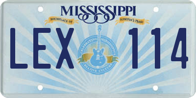 MS license plate LEX114
