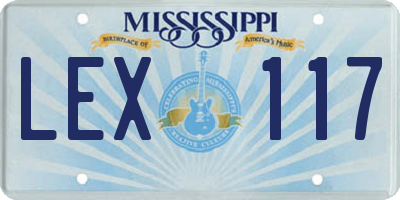 MS license plate LEX117