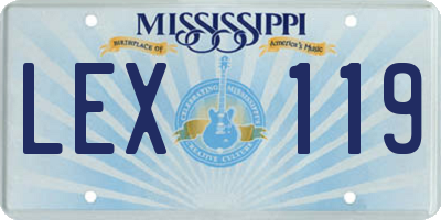 MS license plate LEX119
