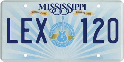 MS license plate LEX120