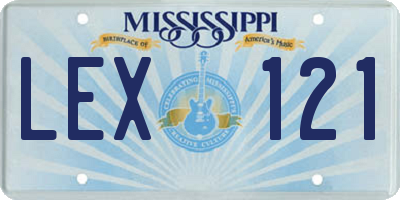 MS license plate LEX121