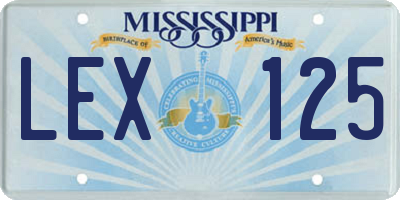 MS license plate LEX125