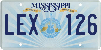 MS license plate LEX126