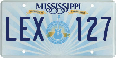 MS license plate LEX127