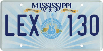 MS license plate LEX130