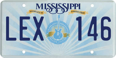 MS license plate LEX146