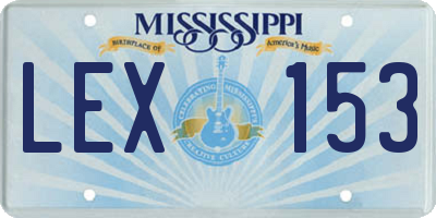 MS license plate LEX153