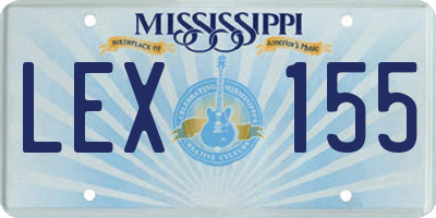 MS license plate LEX155
