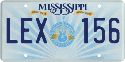 MS license plate LEX156