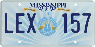 MS license plate LEX157