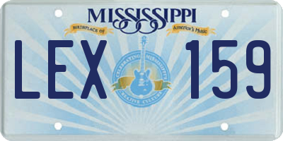 MS license plate LEX159