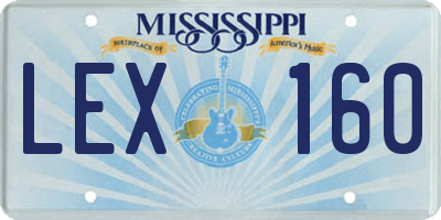 MS license plate LEX160