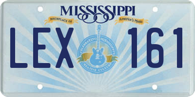 MS license plate LEX161