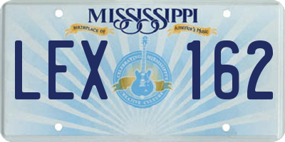 MS license plate LEX162