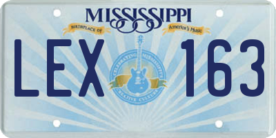 MS license plate LEX163