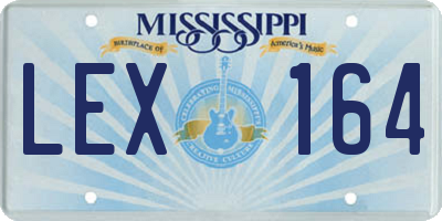 MS license plate LEX164