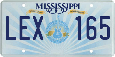 MS license plate LEX165