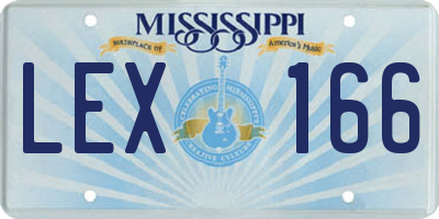 MS license plate LEX166