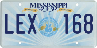 MS license plate LEX168