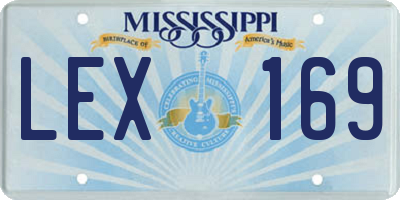 MS license plate LEX169