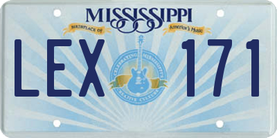 MS license plate LEX171