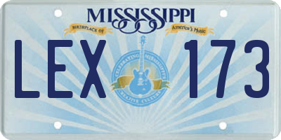MS license plate LEX173