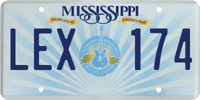 MS license plate LEX174