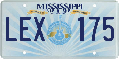 MS license plate LEX175
